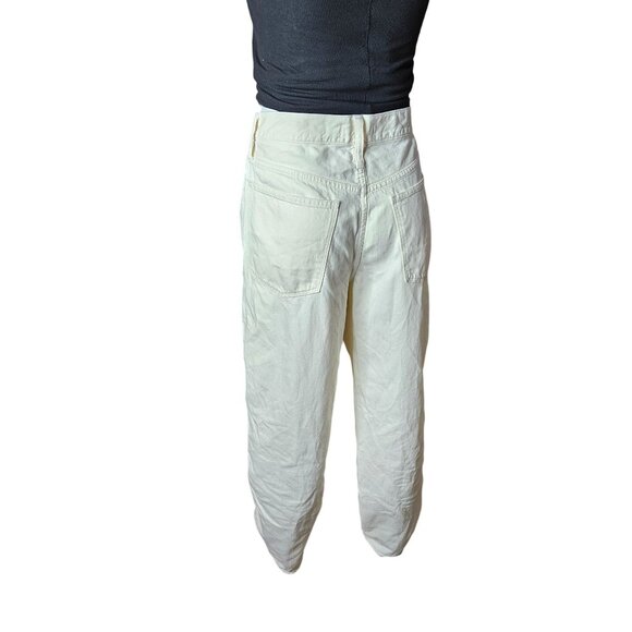 Madewell Womens Baggy Straight Jeans High Waist Size 30 Off-White Button Fly - Picture 6 of 11